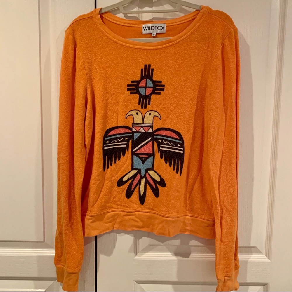 Wildfox Orange Aztec Baggy Beach Jumper